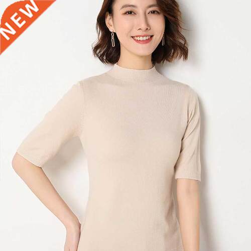 Spring summer new Short sleeve Cashmere sweater women's loo