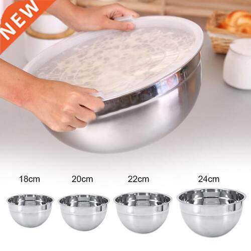 18/20/22/24CM Mixing Bowl Stainless Steel Salad Bowl With Co