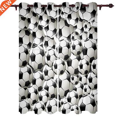 Soccer Balls Football Window Curtains for Bedroom Christmas