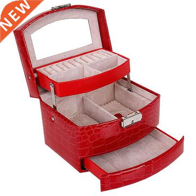 Automatic Leather Jewelry Box Three-layer Storage Box For