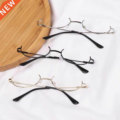 Vintage Glasses Frame Half Frames Fashion No Lens Myopia Cos