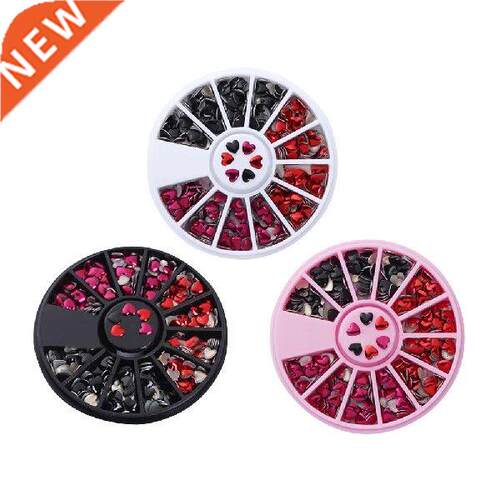 Love Heart Shaped Metal Rivet DIY Nail Art Tips Mixed Color