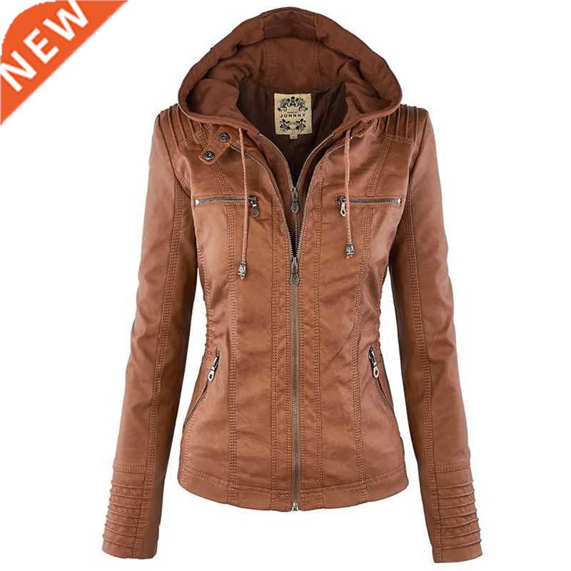 2020 Winter Faux Leather Jacket Women Casual Basic Coats Plu