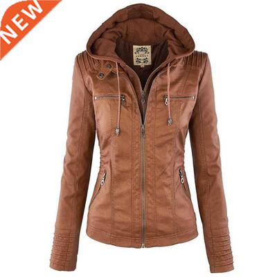 2020 Winter Faux Leather Jacket Women Casual Basic Coats Plu