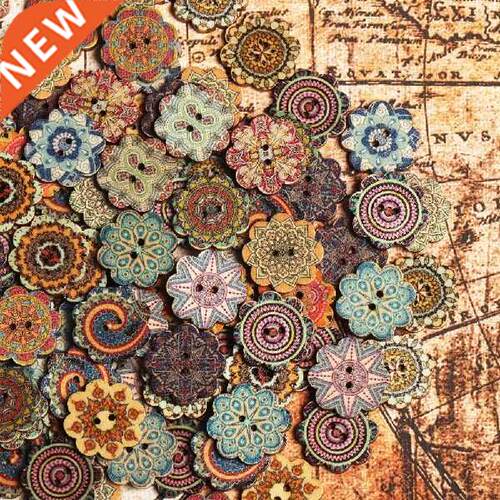 20/25mm/40mm 100 Pcs Buttons Retro Colorful Buttons