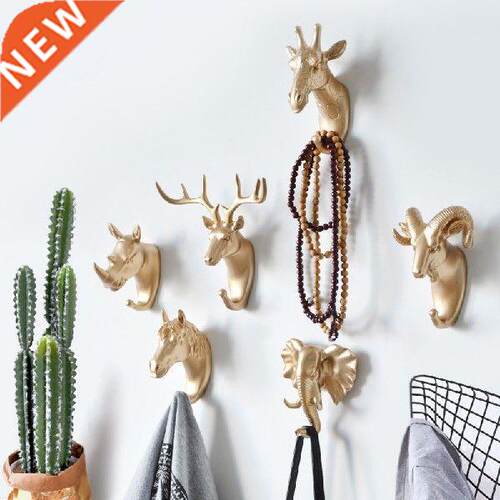 American decorative hook creative animal head coat hook