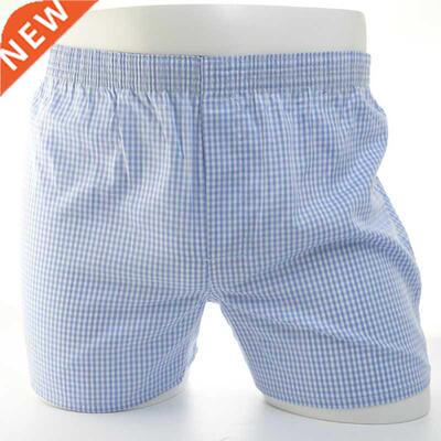 Summer Plaid Men Shorts Sleep Bottoms Male Sleepwear Pants S