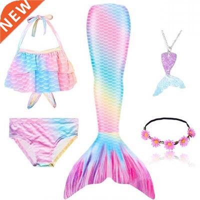 New 5Pcs/Set Girls Mermaid Tail Swimsuit Children the Little