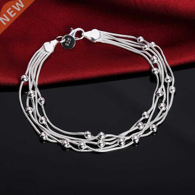 wholesale , Charms beads Chain Beautiful bracelet silver col