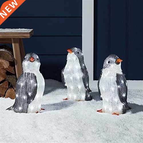 3pcs Christmas Penguin Animal Shape String Lights