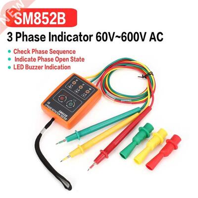 SM852B 3 Phase Rotation Tester Digital Phase Indicator Detec