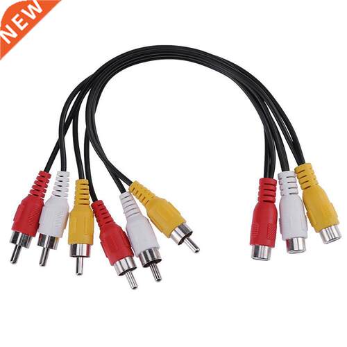 30cm 3 RCA Female Jack to 6 RCA Male Splitter Audio Video AV