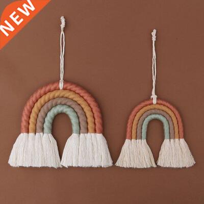 Rainbow Wall Hanging Ornament Handmade Weaving Macrame Home