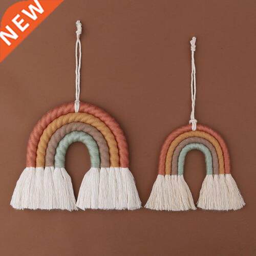 Rainbow Wall Hanging Ornament Handmade Weaving Macrame Home
