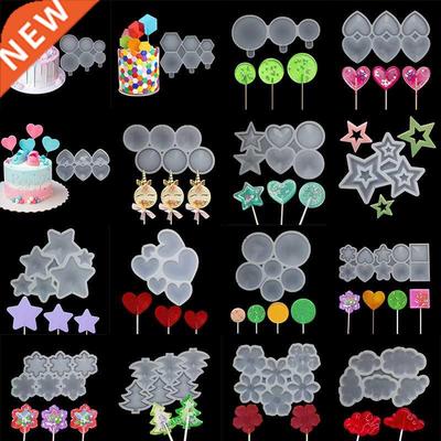Lollipop Epoxy Mould Chocolate Candy Cake Moulds Star/Round