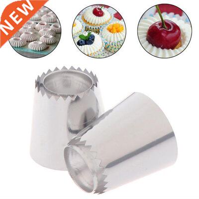 2Pcs Large tube Stainlessl Steel Pastry Russian Tip Nozzles