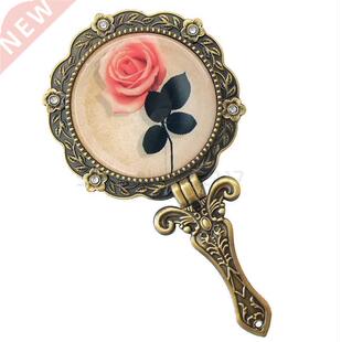 Antique retro hand mirror cosmetic mirror small handle
