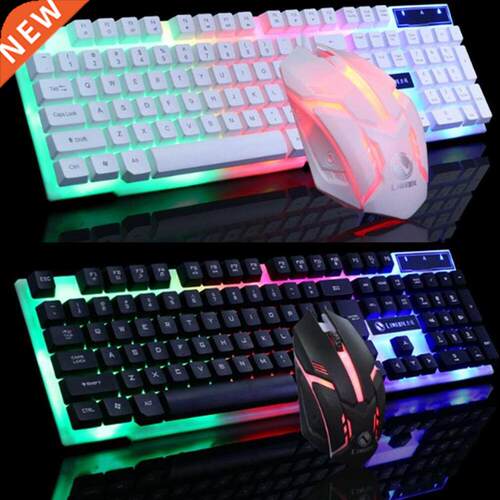 Led Glowing Computer Desktop Wired Mechanical Keyboard And M