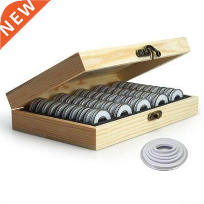 Wooden Dsplay Holder 50Pcs Con Storage Box Commemoratve