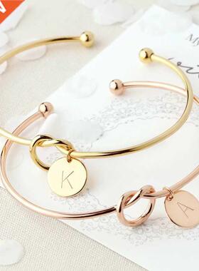 Fashion Name Female Jewelry Initial Alloy Letter Charm Brace