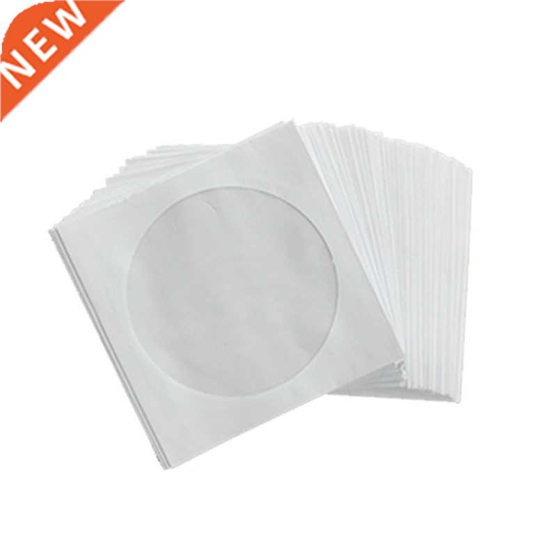 100Pcs Universal Disc Protector VCD DVD Paper Bags 8/12cm St