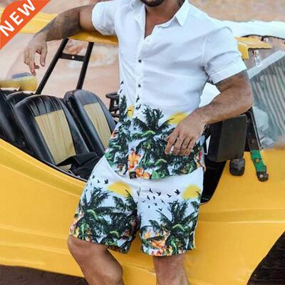 Beach Clothes Men Summer Fashion Clothing 2 Piece Set Mens F