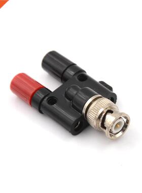 BNC Male Plug to Two Dual 4mm Banana Jack RF Adapter Connect