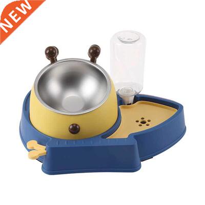 3 in 1 Dog Feeder Set Tilted Food Bowl with Water Dispenser