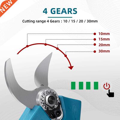 18V 4 Gear Cordless Pruner Shear Efficient Fruit Tree Bonsai