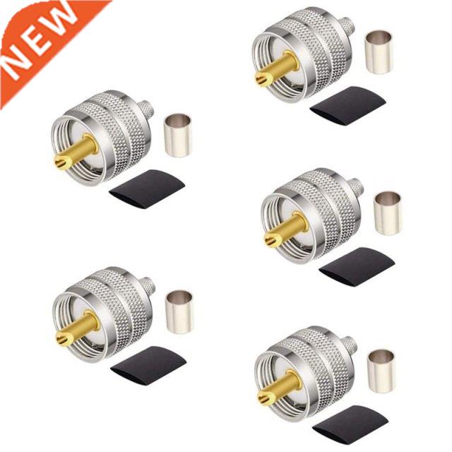 PL259 Crimp Connector 5PCS UHF Male Plug Crimp Connector PL2