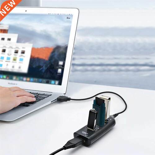 4 Port USB Hub 2.0 Multi USB Splitter Hub Use Power Adapter