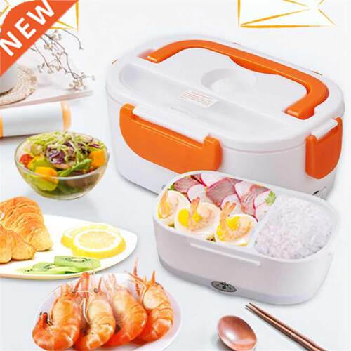 Stainless Steel Electric Lunch Box With Spoon Portable