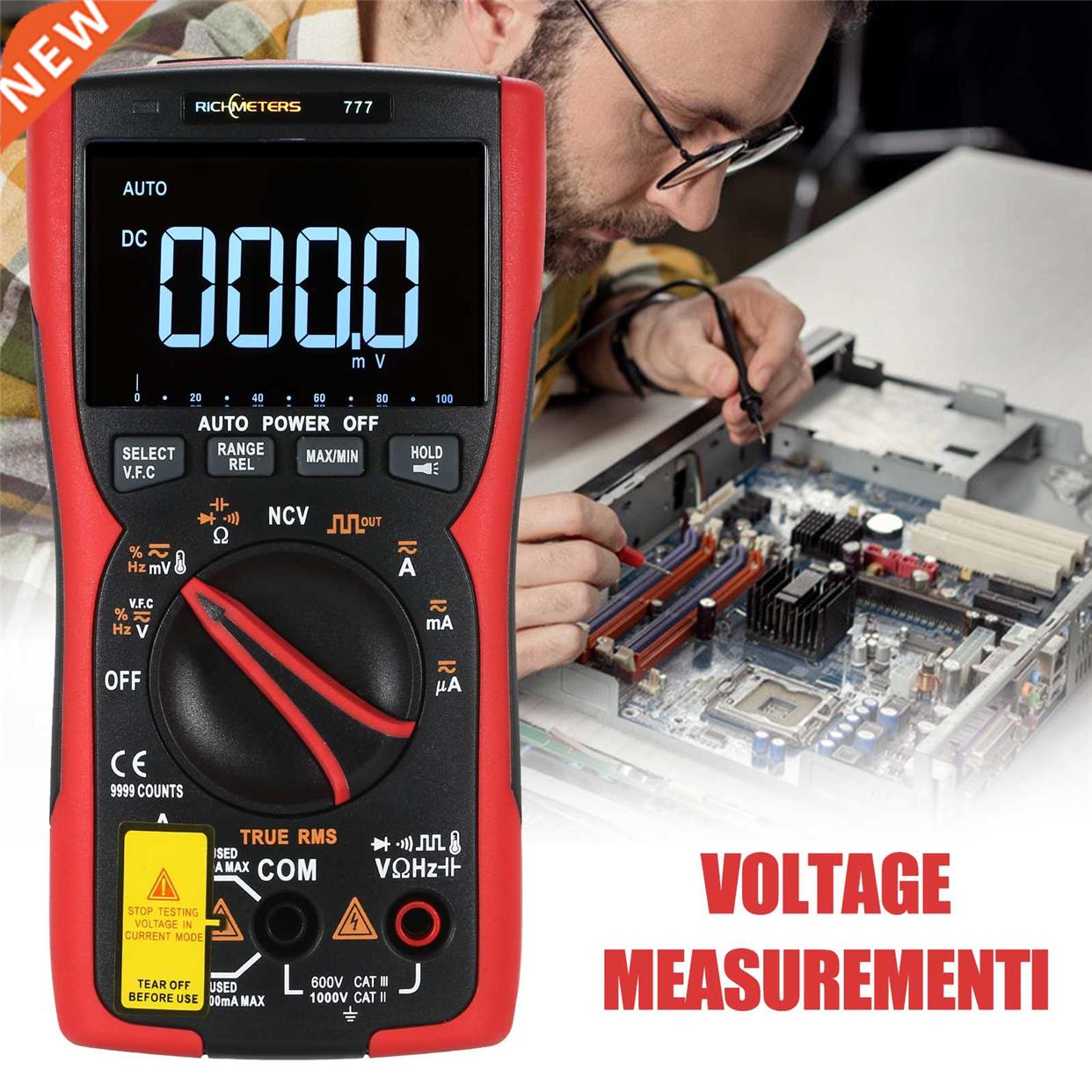 RM777 Digital Multimeter 9999 Professional True RMS Analog T