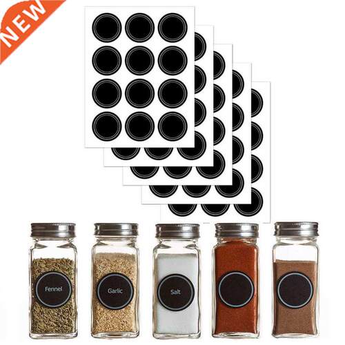 60pcs Round Shape Label Stickers Mason Jars Spice Bottle Pan