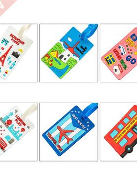 Fashion Silicone Luggage Tag Cute Cartoon Consignment Card C