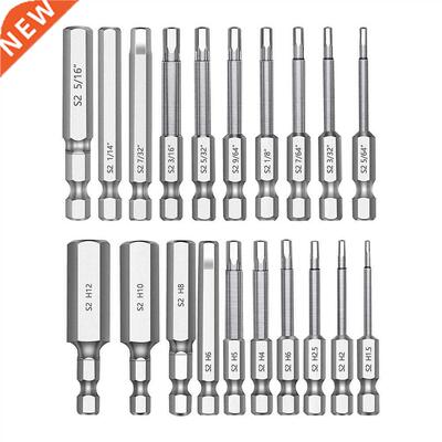 20Pcs 1/4 Hex Head Allen Wrench Drll Bt Set SAE/Metrc Ma