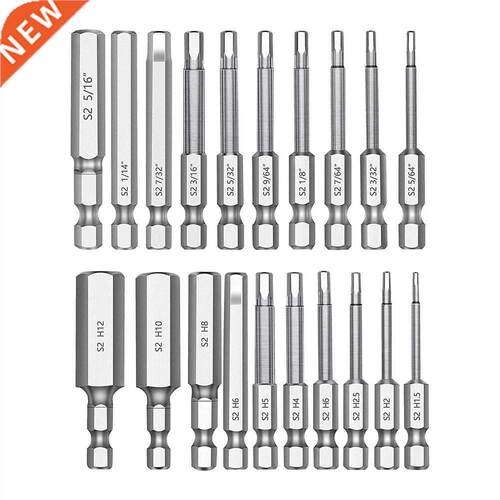 20Pcs 1/4 Hex Head Allen Wrench Drll Bt Set SAE/Metrc Ma