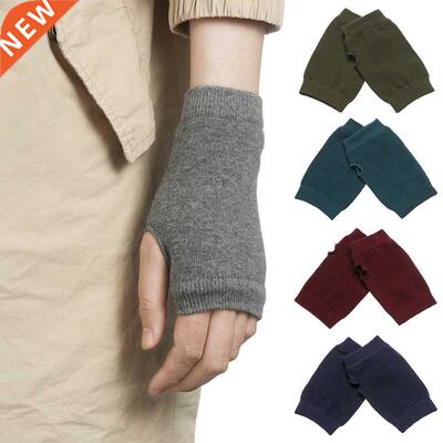 Winter Autumn Women Men Warm Fingerless Knitted Wool Gloves