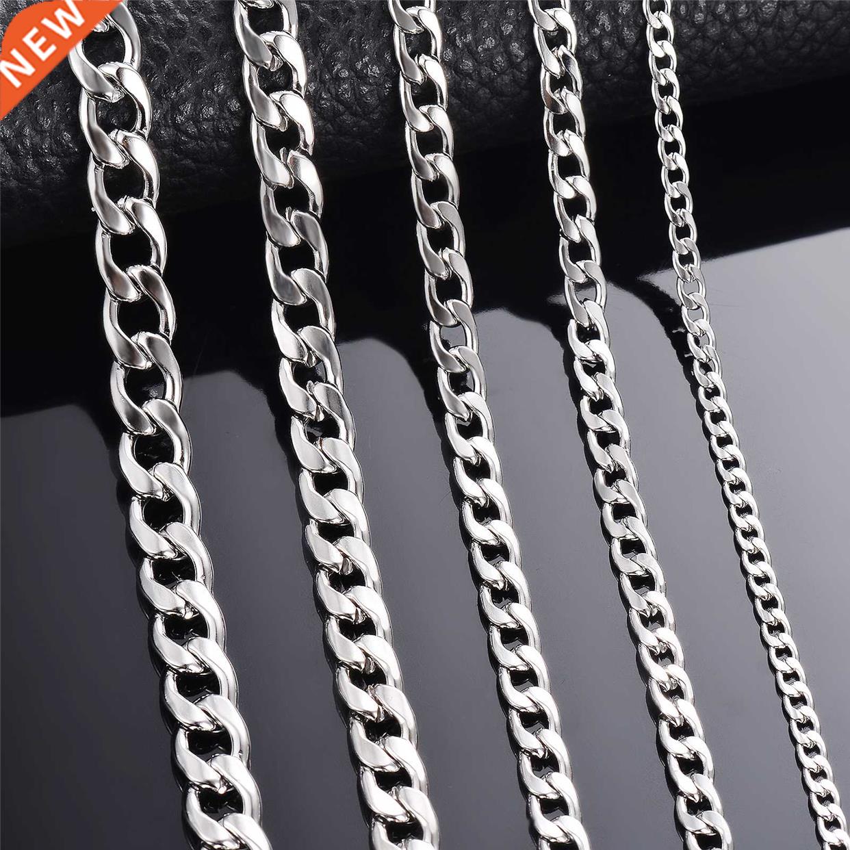 1 piece Width 3mm/4.5mm/5mm/6mm/7mm/7.5mm Curb Cuban Link Ch
