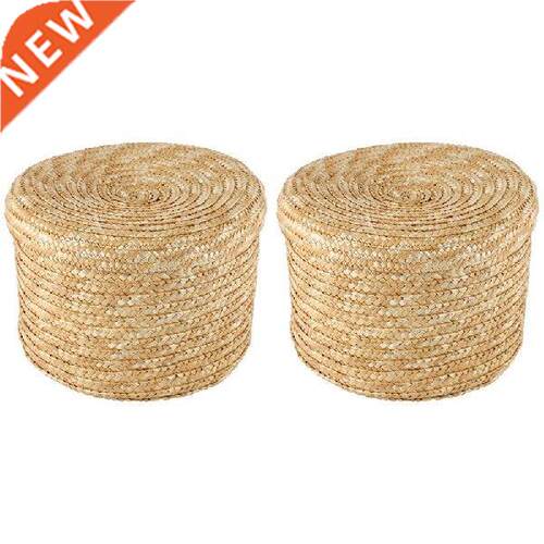 2X Wheat Straw Woven Storage Basket Storage Basket