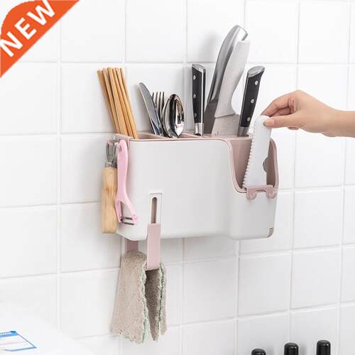 AWall-mounted chopstick holder drain knife spoon storage b