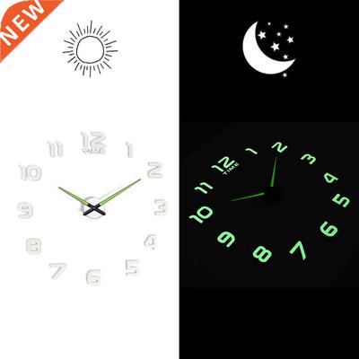 D Luminous Wall Clock Mirror Wall Stickers Creative DIY Clo
