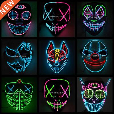 2021 Hot Sales Fashion LED Mask Luminous Glowing Halloween P