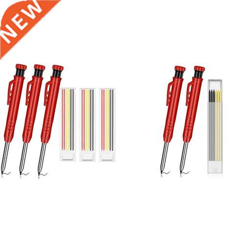 Solid Wood Carpenter Pencil Set,with Replacement Refills,Bui