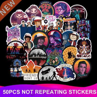 50pcs/Pack Stranger Things ers Waterproof Skateboard Suitcas
