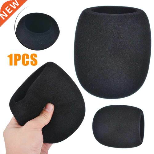 1pc Black Microphone Foam Sponge Windscreen Mic Cover For Co