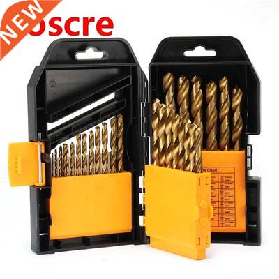 29Pcs 1/16 to 1/2 Inch Titanium Coated HSS Twist Drill Bit S