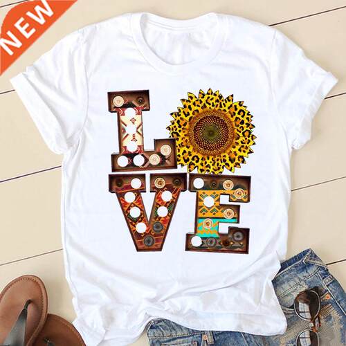 Women T-shirts Love Valentine 90s Ladies Fashion Clothing Ca