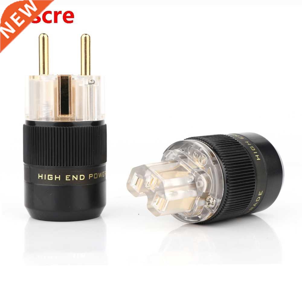 One Pair P078TE+C078TE 24K Gold Plated EU European Schuko Po