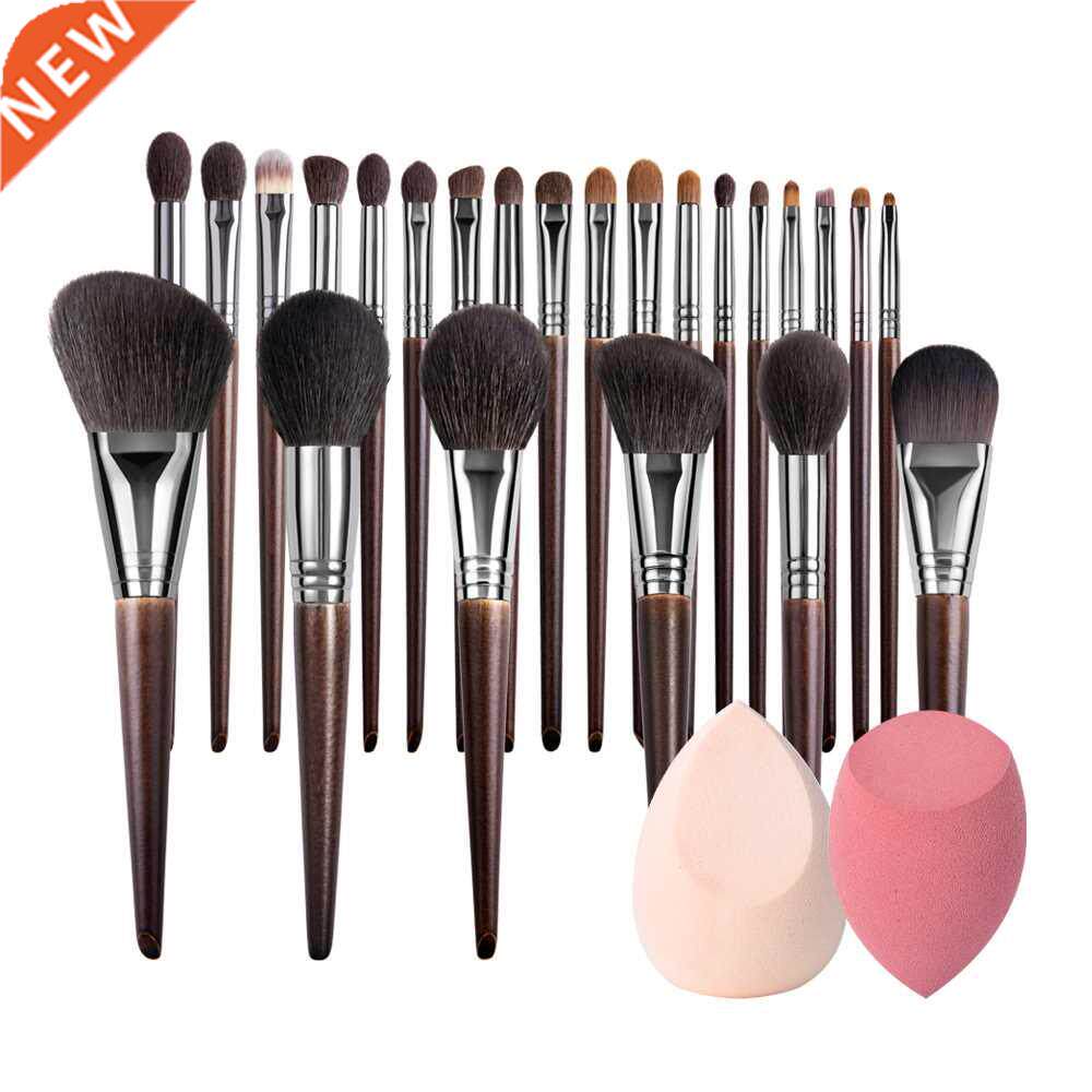 OVW 24 pcs Make Up Brushes with Bag Professional Goat Hair M